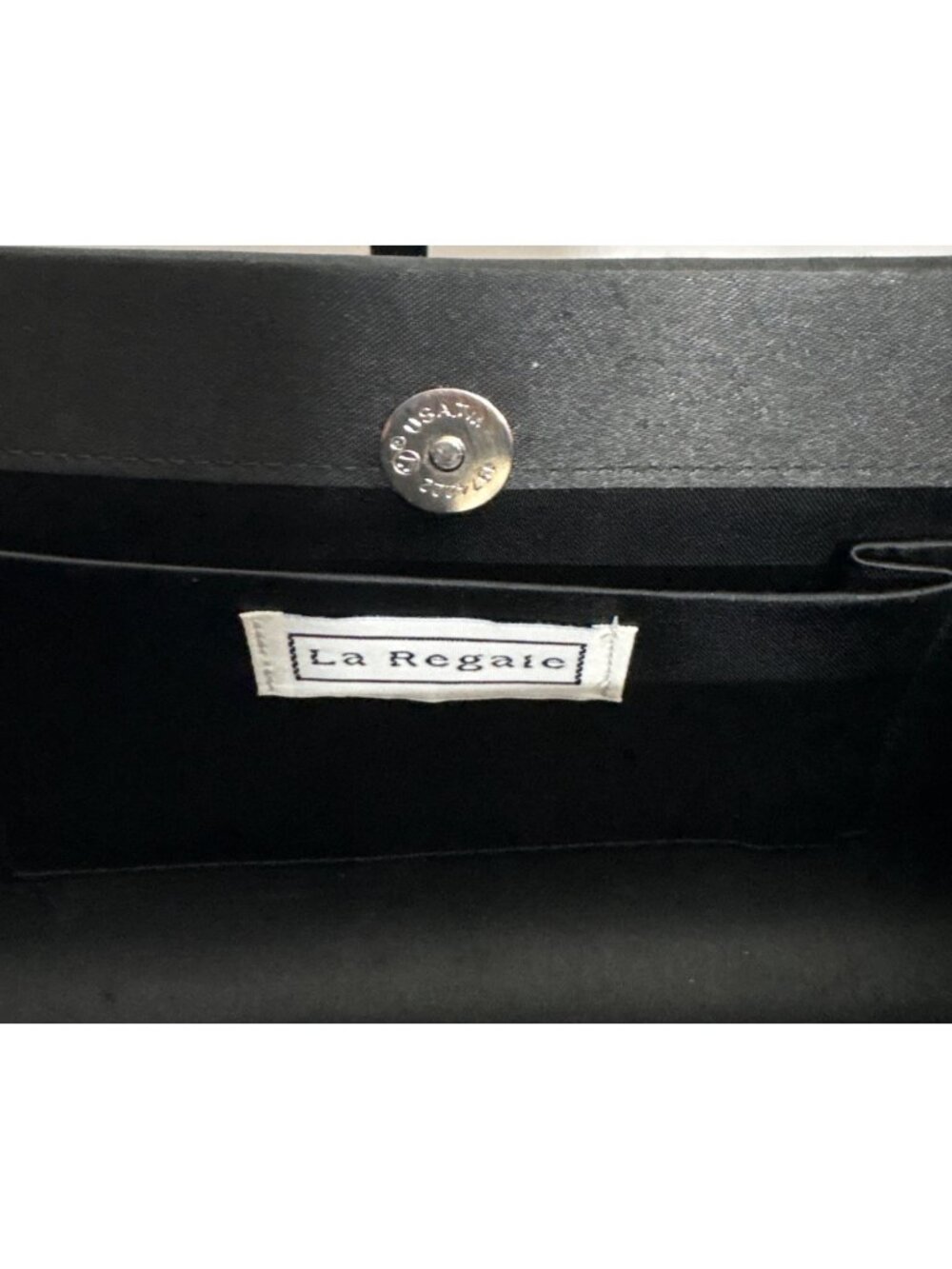 La Regale Black Formal Evening Vintage Clutch Crossbody Shoulder Strap Purse - Picture 12 of 13